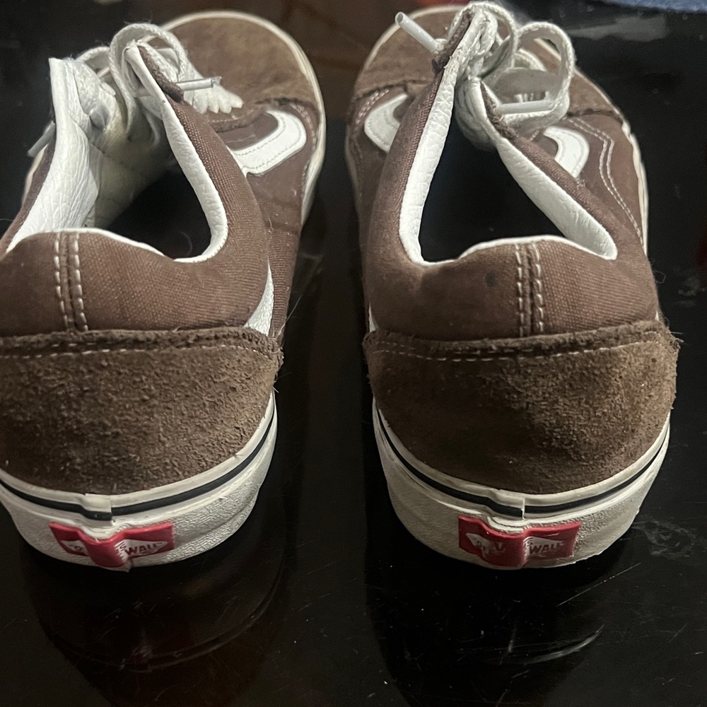 Vans Old Skool Suede Sneakers in Brown and White - Picture 3 of 4